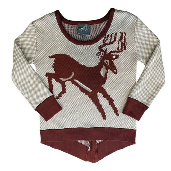 Knitted Dove Anthropologie Knit Sweater Women's Size XS Deer 4 Buttons Down Back - Picture 13 of 13